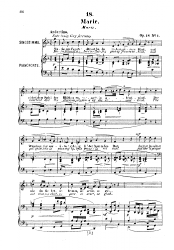 Franz - 6 Gesänge, Op. 18 - Score