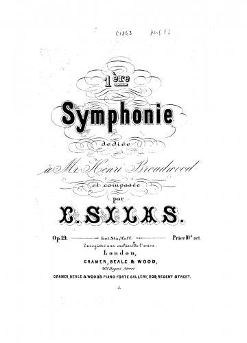 Silas - 1ère Symphonie - Score