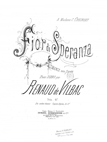 Vilbac - Fior di speranza - Score