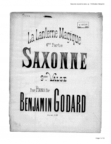 Godard - Lanterne Magique, Part IV, Op. 110 - No. 5 - Saxonne (Neuvième Valse)