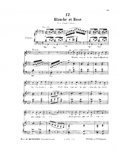 Delibes - Blanche et rose - Score