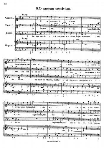 Caldara - O Sacrum convivium - Score