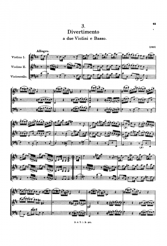 Mozart - Divertimento in D major - Scores and Parts - Score