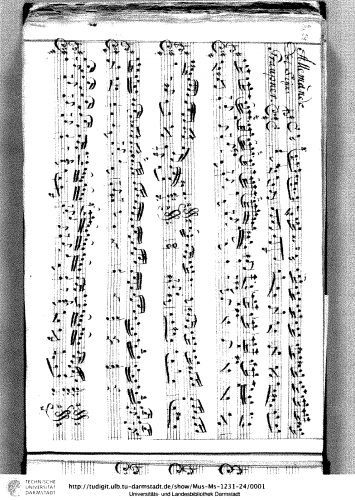 Graupner - Partita in G major, GWV 145 - Score