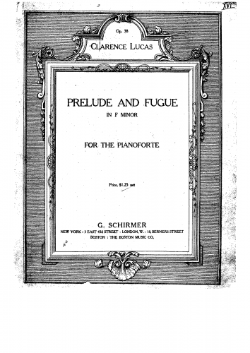 Lucas - Prelude and Fugue in F minor, Op. 38 - Score