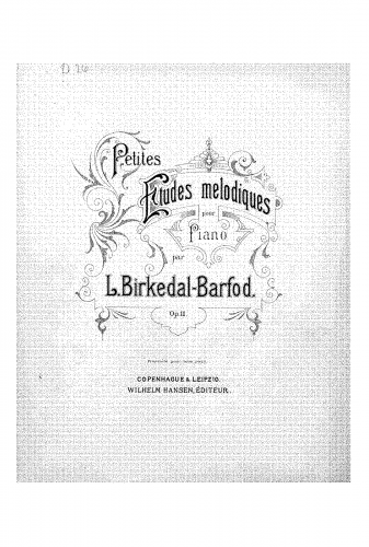 Birkedal-Barfod - Petites Etudes melodiques - Score