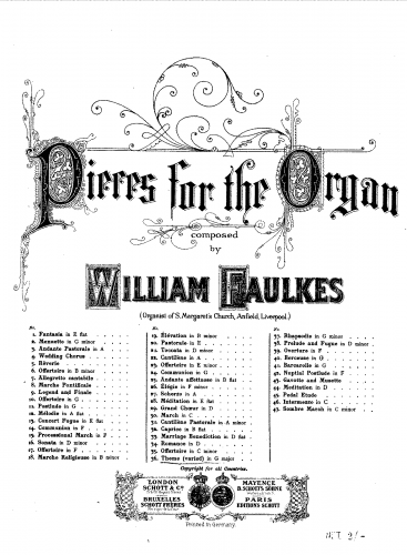 Faulkes - Theme (varied) in G minor - Score