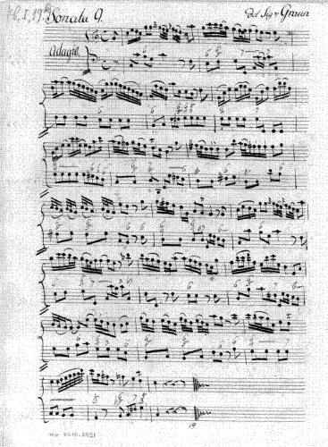Graun - Flute Sonata in C major - Score