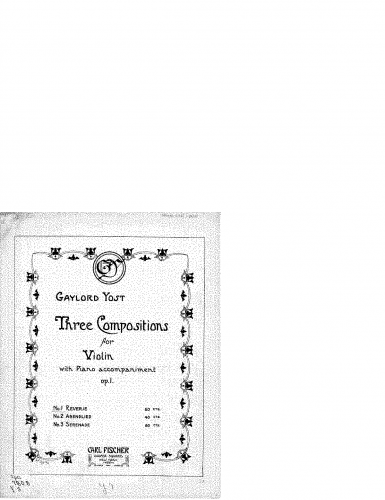 Yost - 3 Compositions for Violin