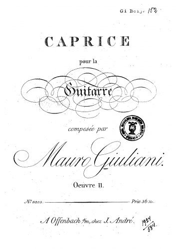 Giuliani - Caprice - Score