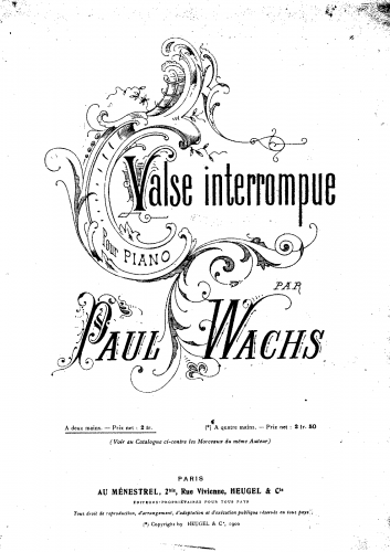 Wachs - Valse interrompue - Score
