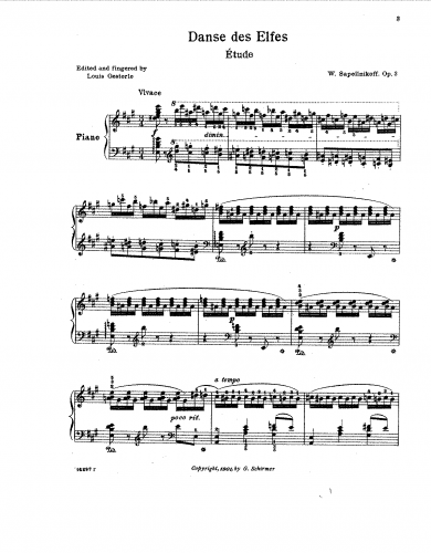 Sapelnikov - Dance of the Elves - Score