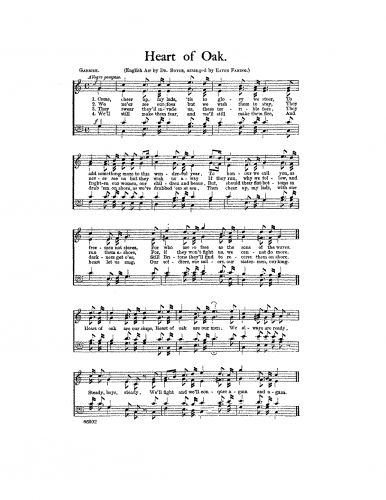 Boyce - Heart of Oak - For Mixed Chorus (Faning) - Score
