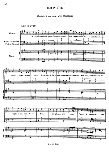 Rameau - Orphée - Score