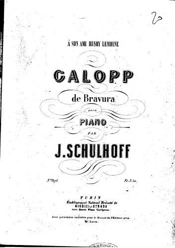 Schulhoff - Galopp de Bravura, Op. 17 - Piano Score - Complete piece