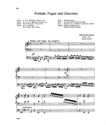 Buxtehude - Prelude in C major - Score