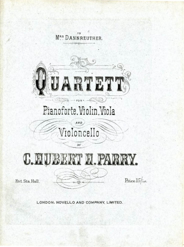 Parry - Piano Quartet in A-flat major - Score and Parts