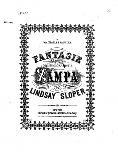 Sloper - Fantasie on the Opera Zampa - Score