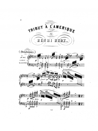 Herz - Tribute à l'Amerique, Op. 161 - Score