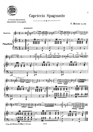 Munier - Capriccio Spagnuolo - Scores and Parts