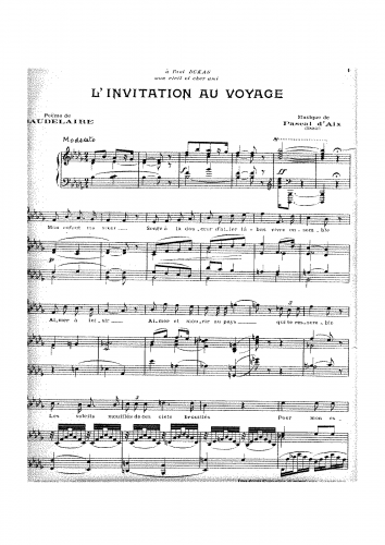 Aix - L'Invitation au voyage - Score