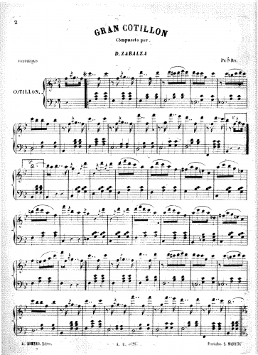 Zabalza - Gran Cotillon - Score