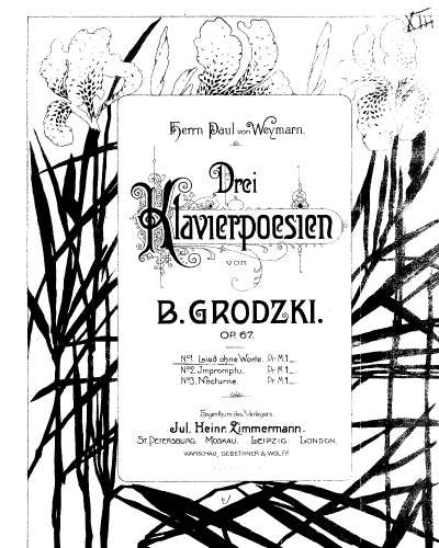 Grodzky - 3 Klavierpoesien - Score