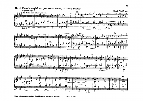 Wolfrum - Choral prelude - Score
