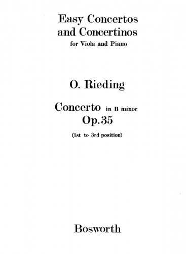 Rieding - Violin Concerto No. 2 - For Viola and Piano (Composer) - Viola part