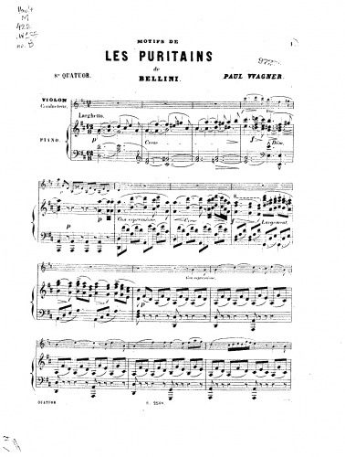 Wagner - Quartet No. 8, Motifs de 'I puritani'