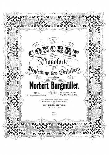 Burgmüller - Piano Concerto - For Piano solo - Piano solo