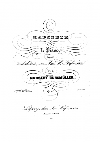 Burgmüller - Rhapsodie - Piano Score - Score