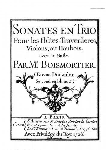 Boismortier - 12 Sonates en trio