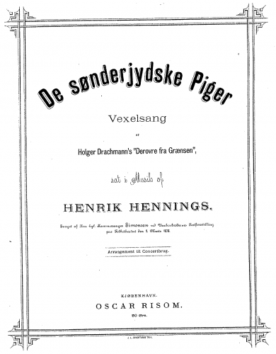 Hennings - De sønderjydske Piger - Score