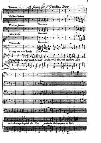 Hayes - A Song for St Cecilia's Day - Score