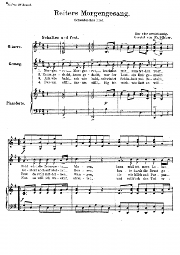 Silcher - Reiters Morgengesang - Score