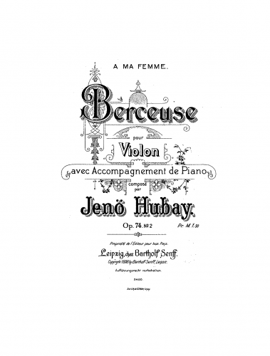 Hubay - 2 Pieces - Piano score