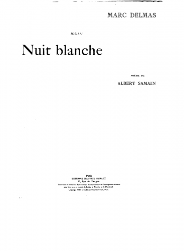 Delmas - Nuit blanche - Score