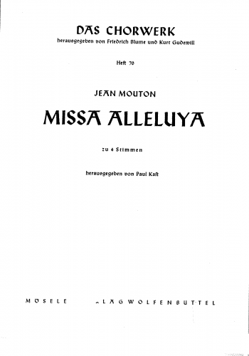 Mouton - Missa Alleluia - Score