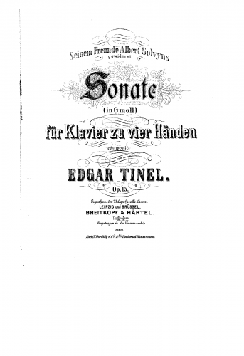 Tinel - Sonata for Piano 4 Hands - Score
