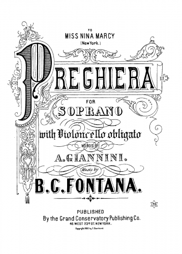 Fontana - Preghiera - Score
