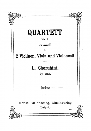 Cherubini - String Quartet No. 6 - Score