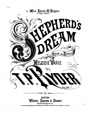 Ryder - Shepherd's Dream - Piano Score - Score