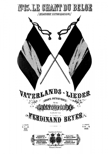 Beyer - Vaterlandslieder - Piano Score Selections - 13. Le Chant du Belge