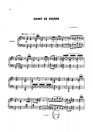 Kreutzer - Scènes pastorales et chants de guerre bretons pour piano - Score