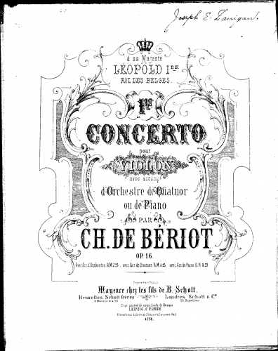 Bériot - Violin Concerto No. 1