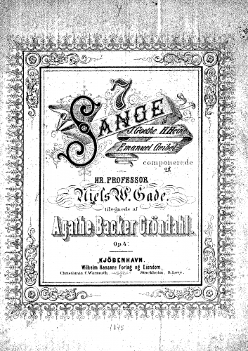 Backer-Grøndahl - 7 Songs, Op. 4 - Score