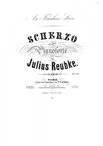 Reubke - Scherzo for Piano - Score