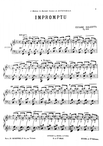 Galeotti - Impromptu, Op. 106 - Score