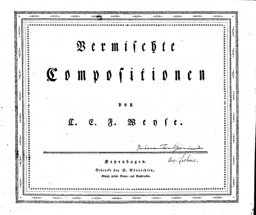 Weyse - Scherzo for piano - Piano Score - Score